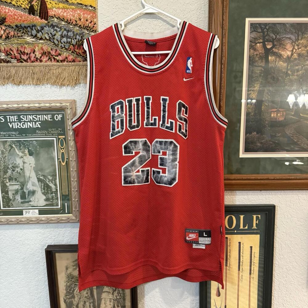FADED VINTAGE 90'S NIKE MICHAEL JORDAN CHICAGO BULLS JERSEY MEN'S SIZE LARGE+2
